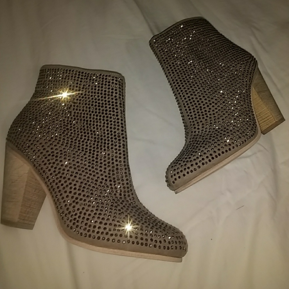Glam Rhinestone Booties Sz 8